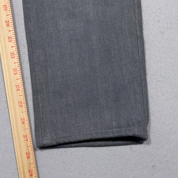 7‎ for all Mankind Jeans Mens 31x28 Slimmy Slim Straight Leg Gray Distressed - Picture 3 of 11